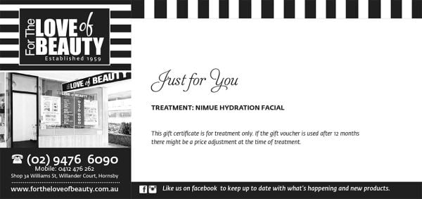 Nimue Hydration Facial Voucher